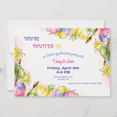 Easter Egg Decorating Party Invitation