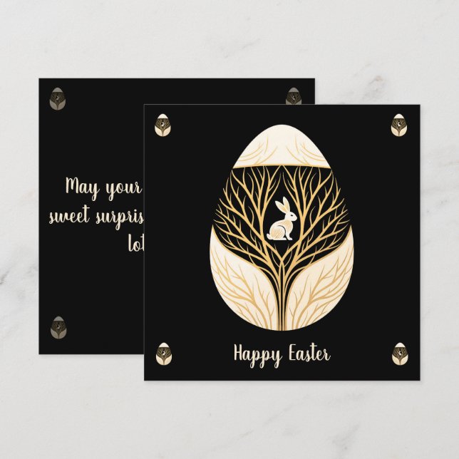 Easter egg decorative holiday card (Front/Back)