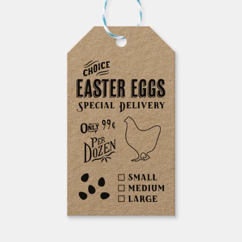 Easter Egg Delivery Tag Egg Receipt Vintage Style Gift Tags