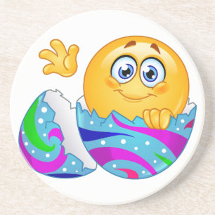 Easter egg Emoji Sandstone Coaster
