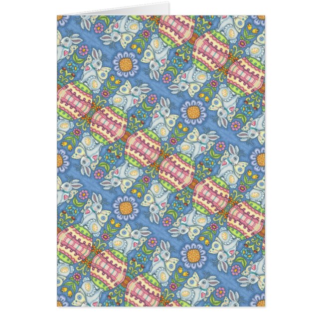 EASTER EGG FAIRY, FANTASY RABBIT NOTE CARD Blank (Front)