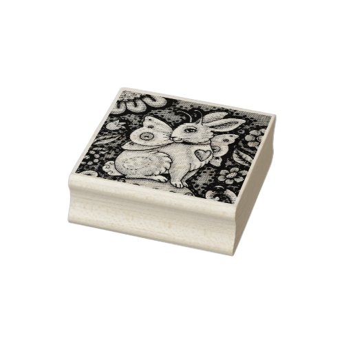 EASTER EGG FAIRY RABBIT RUBBER STAMP Small