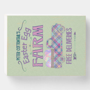 Easter Egg Farm Antique Truck Plaid Sign