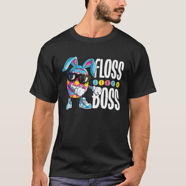 Easter Egg Floss Like A Boss Boys Girls Hunter Hun T-Shirt (Front)