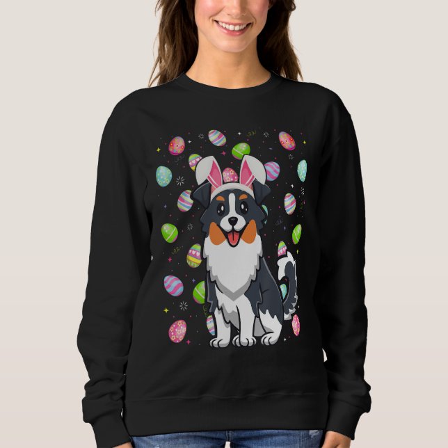 Easter Egg   Funny Australian Shepherd Dog Easter  Sweatshirt (Front)
