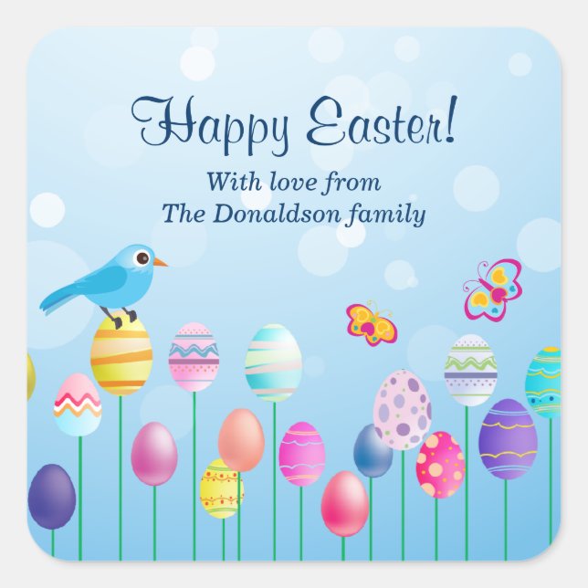 Easter Egg Garden Square Sticker (Front)