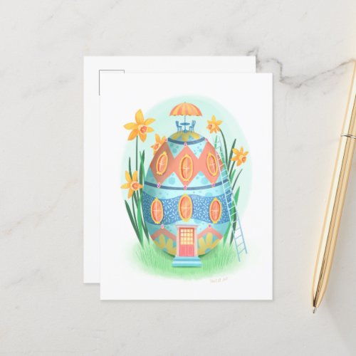 Easter Egg House Postcard