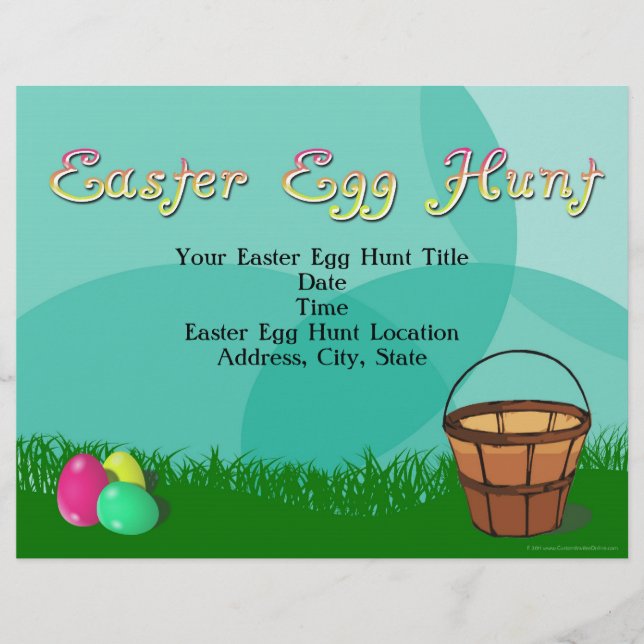 Easter Egg Hunt, 3 Eggs with Basket Flyer (Front)