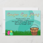 Easter Egg Hunt, 3 Eggs with Basket Holiday Card