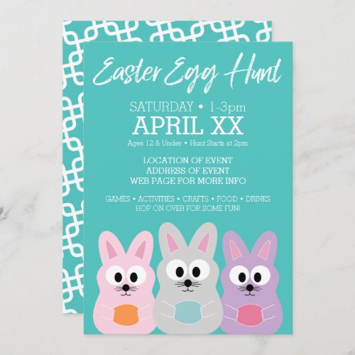 Easter Egg Hunt Advertisement _ Cute Bunny Rabbits Invitation