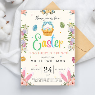 Easter egg hunt and brunch mobile invitation