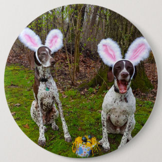 Easter Egg Hunt and Party Dogs Large Round Button