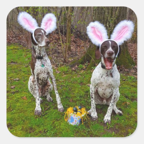 Easter Egg Hunt and Party Dogs Round Stickers