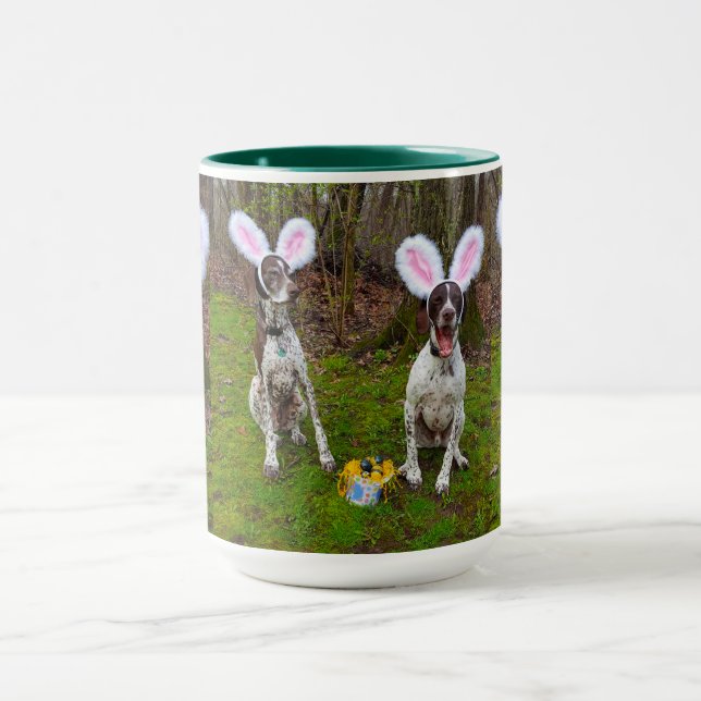 Easter Egg Hunt and Party Dogs Two Tone Mug (Center)
