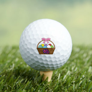 Easter Egg Hunt Basket w Pastel Eggs Golf Balls