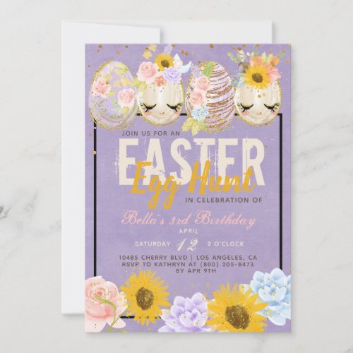 Easter Egg Hunt Birthday Invitation