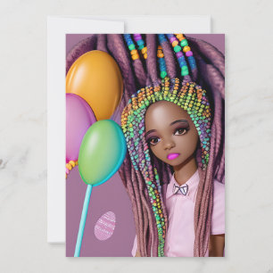 Easter Egg Hunt Black Girl Magic Melanin Girls Invitation