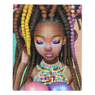 Easter Egg Hunt Black Girl Magic Melanin Girls Jigsaw Puzzle
