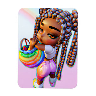 Easter Egg Hunt Black Girl Magic Melanin Girls Magnet