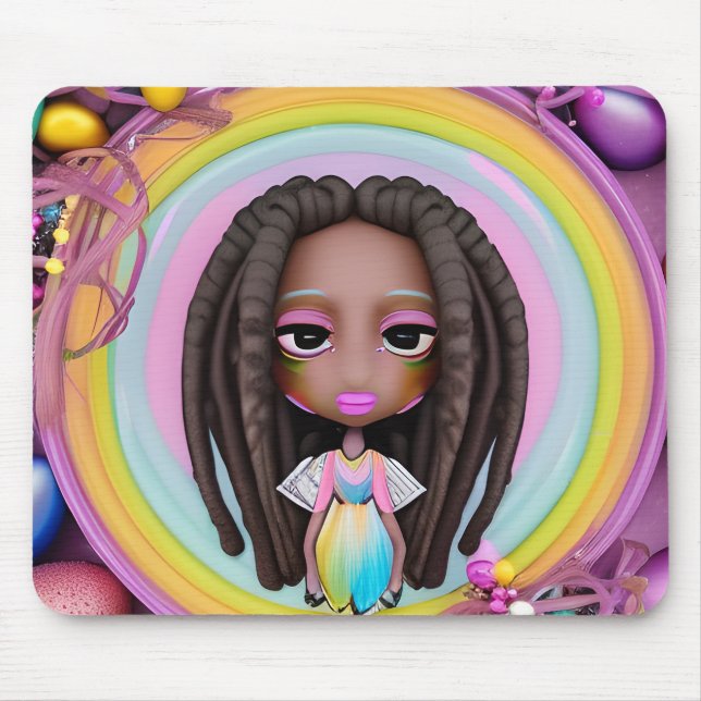 Easter Egg Hunt Black Girl Magic Melanin Girls Mouse Pad (Front)