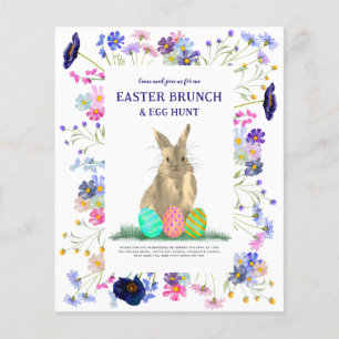 Easter Egg Hunt Brunch Bunny Floral Budget Flyer