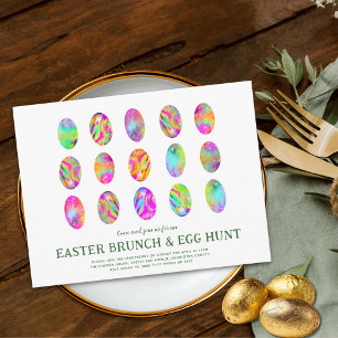 Easter Egg Hunt Brunch Colorful Watercolor