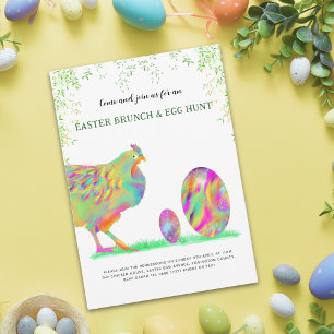 Easter Egg Hunt Brunch Cute Hen & Eggs budget