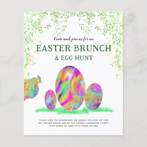 Easter Egg Hunt Brunch Watercolor abstract Flyer