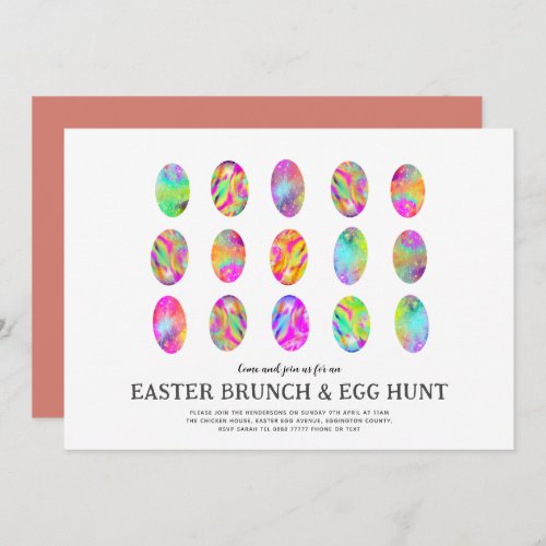 Easter Egg Hunt Brunch Watercolor modern artsy Invitation