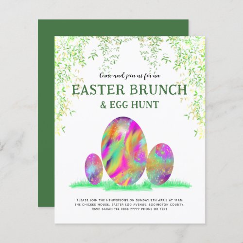 Easter Egg Hunt Brunch Watercolor modern budget