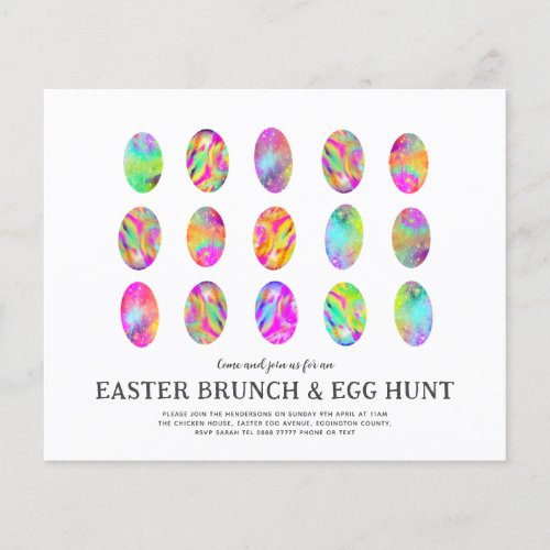 Easter Egg Hunt Brunch Watercolor modern Flyer