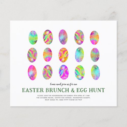 Easter Egg Hunt Brunch Watercolor modern Flyer