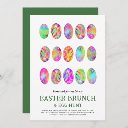 Easter Egg Hunt Brunch Watercolor modern Invitation