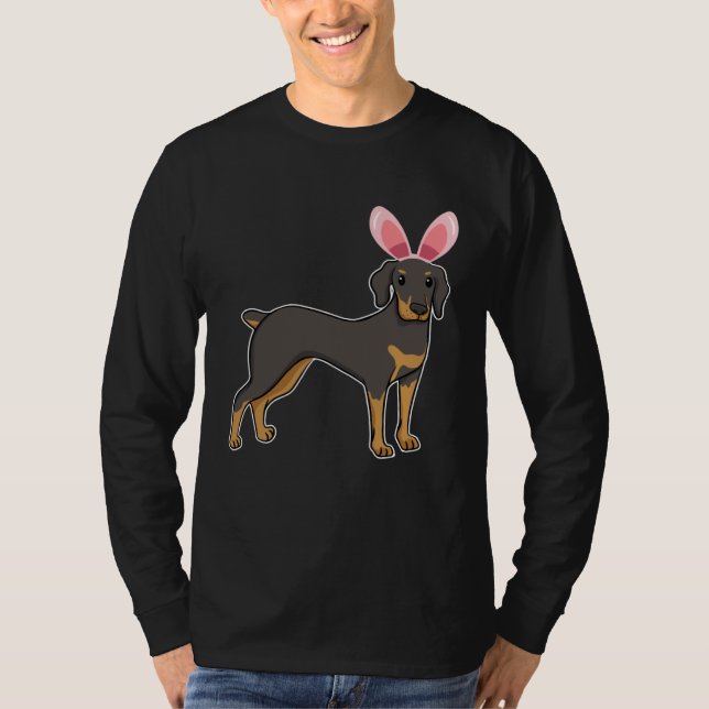 Easter Egg Hunt Bunny Ear Doberman Easter Day 2023 T-Shirt (Front)