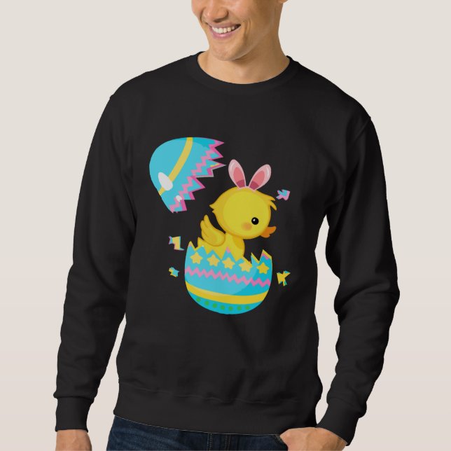 Easter Egg Hunt Bunny Ear Duck Easter Day 2023 Sweatshirt (Front)