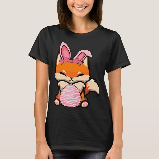 Easter Egg Hunt Bunny Ear Fox Easter Day 2023 T-Shirt (Front)