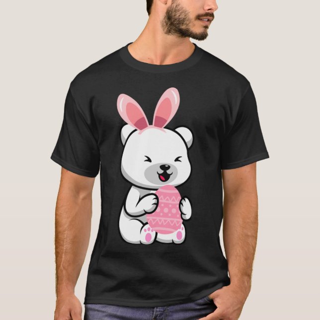 Easter Egg Hunt Bunny Ear Polar Bear Easter Day 20 T-Shirt (Front)