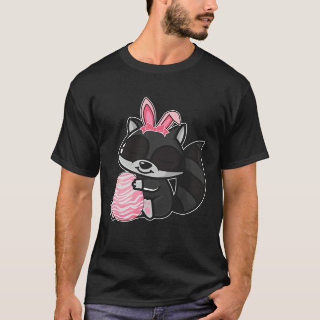 Easter Egg Hunt Bunny Ear Raccoon Easter Day 2023 T-Shirt (Front)