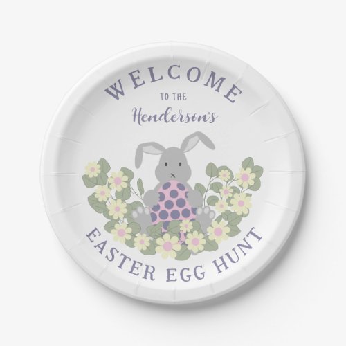 Easter Egg Hunt Bunny Floral Paper Plates