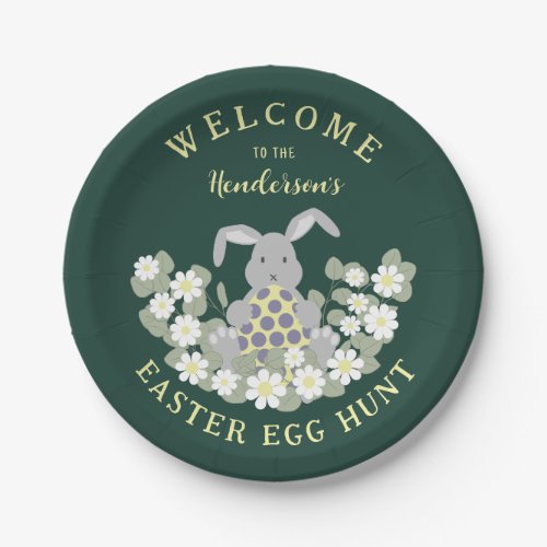 Easter Egg Hunt Bunny Floral Paper Plates