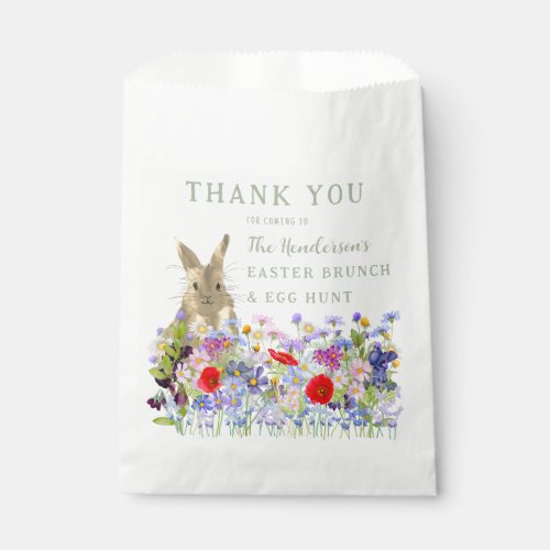 Easter Egg Hunt Bunny Floral Thank You Favor Bag