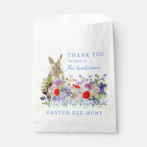 Easter Egg Hunt Bunny Floral Thank You Favor Bag