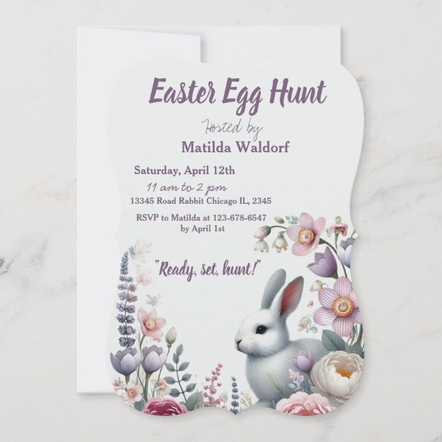 Easter Egg Hunt Bunny Invitation (Front)