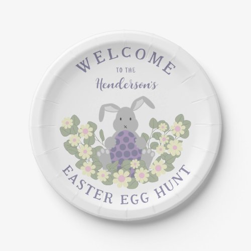 Easter Egg Hunt Bunny Spring Floral Paper Plates