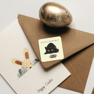 Easter Egg Hunt Cat Funny Square Sticker
