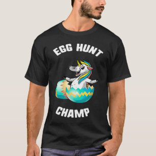 Easter Egg Hunt Champ Unicorn Egg Bunny kids Spri T-Shirt