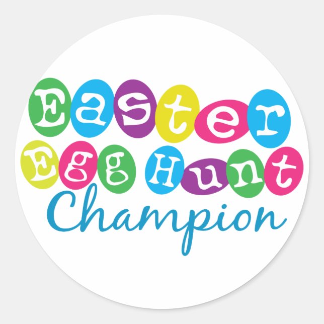 Easter Egg Hunt Champion Classic Round Sticker (Front)
