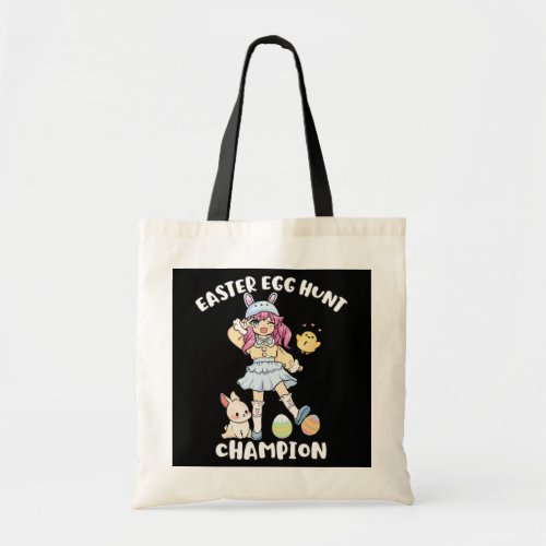 Easter Egg Hunt Champion Cute Anime Girl Kawaii Tote Bag