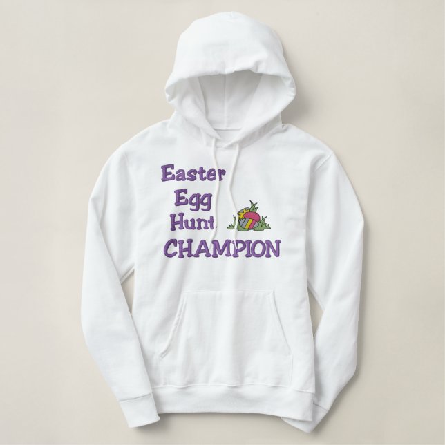 Easter Egg Hunt Champion Embroidered Hoodie (Design Front)