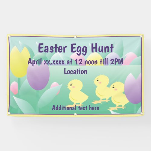 Easter Egg Hunt Chicks Eggs Outdoor Banner